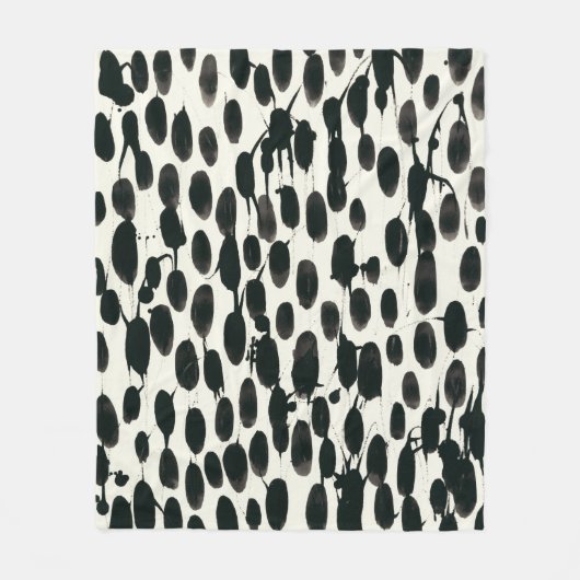 Invariabele I | Zwarte Waterverf Fleece Deken (Voorkant)