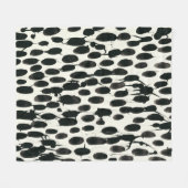 Invariabele I | Zwarte Waterverf Fleece Deken (Voorkant (Horizontaal))