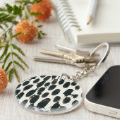 Invariabele I | Zwarte Waterverf Sleutelhanger (Voorkant Rechts)