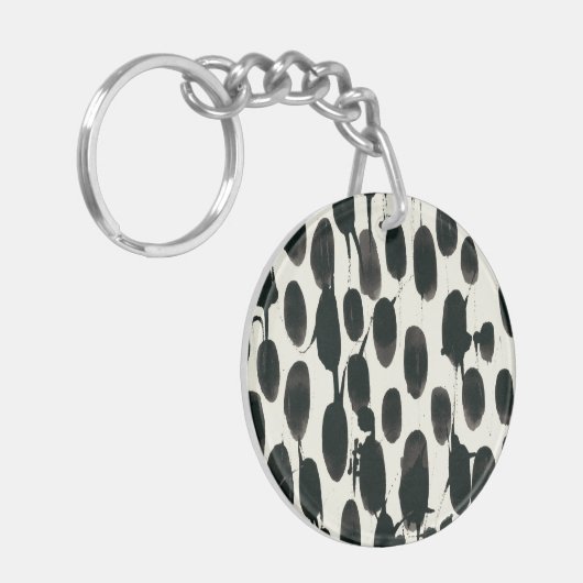 Invariabele I | Zwarte Waterverf Sleutelhanger (Voorkant Links)