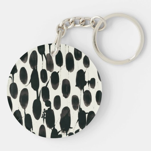 Invariabele I | Zwarte Waterverf Sleutelhanger (Achterkant)