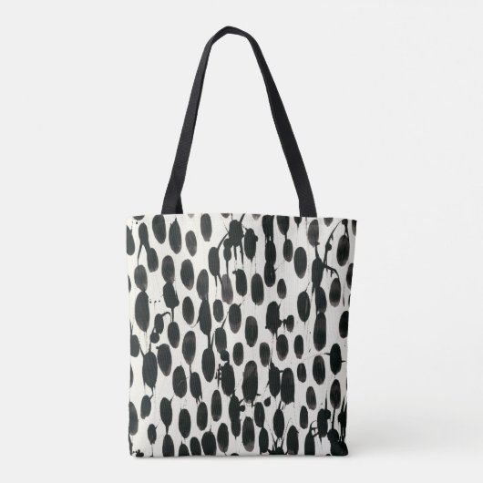 Invariabele I | Zwarte Waterverf Tote Bag (Achterkant)