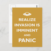 Invasie komt op handen briefkaart (Voorkant / Achterkant)