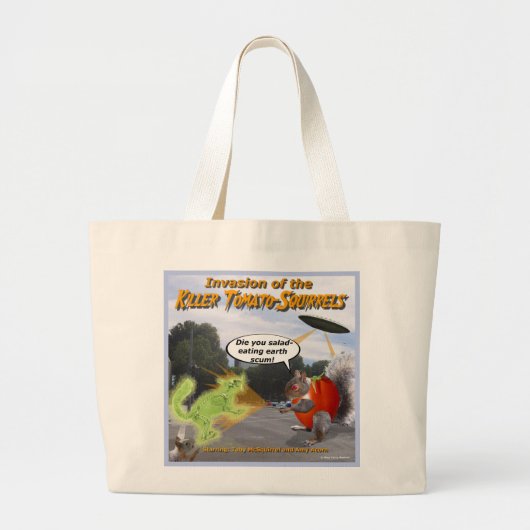 Invasie van de killer Tomato Squirrels Grote Tas (Voorkant)