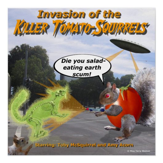 Invasie van de killer tomato Squirrels Poster (Voorkant)