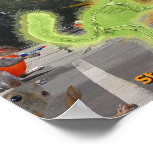 Invasie van de killer tomato Squirrels Poster (Hoek)