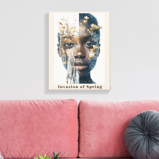 Invasie van de lente canvas afdruk (Insitu (Woonkamer))