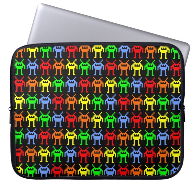 Invasie van de meerkleurige nanobots laptop sleeve (Voorkant)