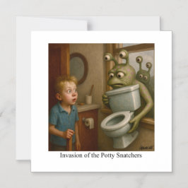 Invasie van de Potty Snatchers Magnetische Uitnodiging