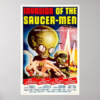 Invasie van de schotel-Mannen Poster