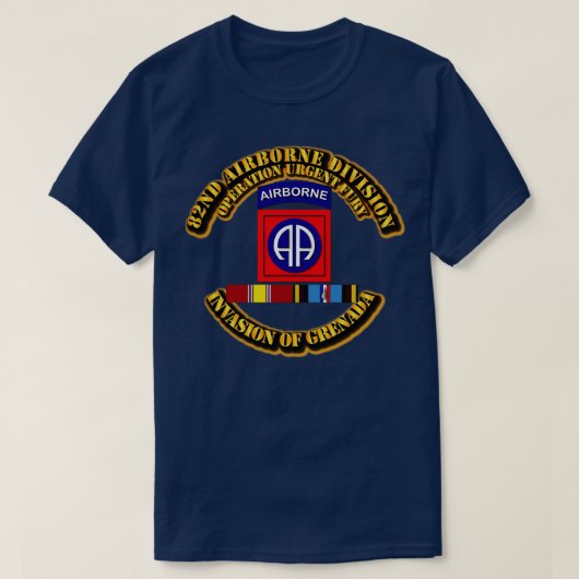 Invasie van Grenada 82nd Abn Div operatie urgent T-shirt (Design voorkant)