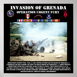 Invasie van Grenada-druk Poster