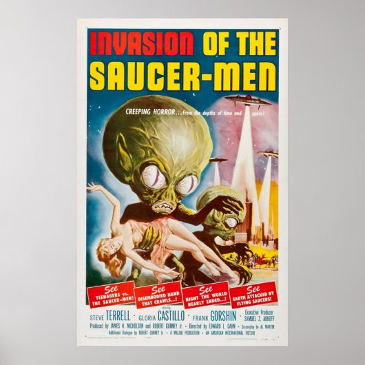 Invasie van het Saucer Man 1957 oorspronkelijke Vi Poster (Voorkant)