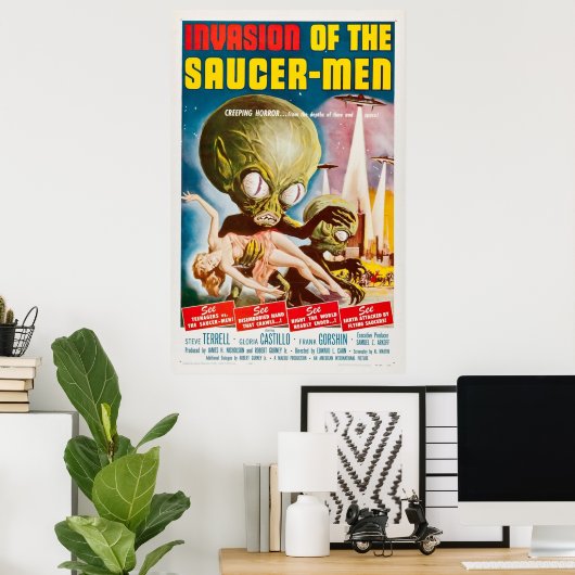 Invasie van het Saucer Man 1957 oorspronkelijke Vi Poster (Thuiskantoor)