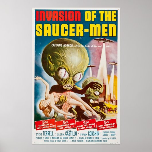 Invasie van het Saucer Man 1957 oorspronkelijke Vi Poster (Voorkant)
