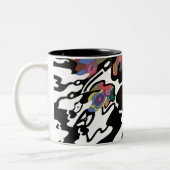"Invasion" Abstracte kunst Tweekleurige Koffiemok (Links)