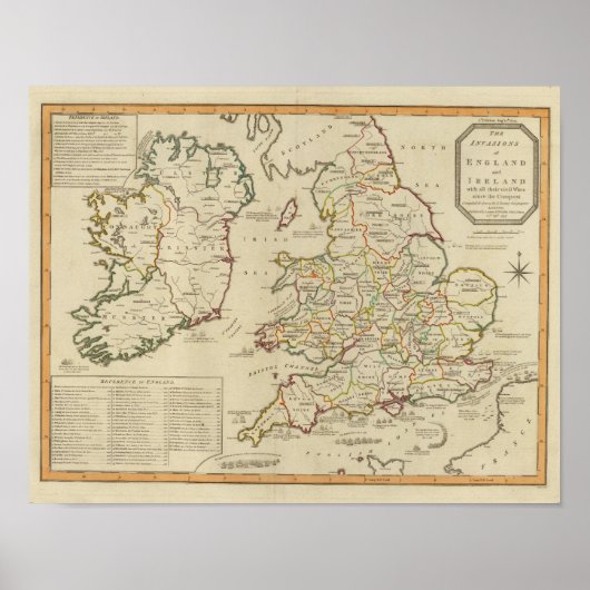 Invasions England, Ierland Poster (Voorkant)