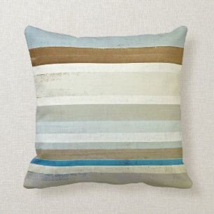 'Invent' Blue en Beige Abstract Art Kussen