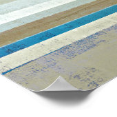 'Invent' Blue en Beige Abstract Art Poster (Hoek)