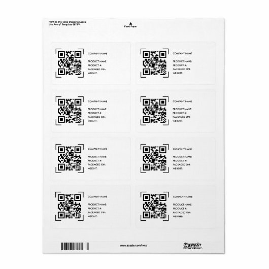 Inventaris QR-code scan | Bedrijfslogo label (Full Sheet)