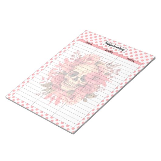 Inventaris van de Schattigee suikerschedel koelkas Notitieblok (Schuin)