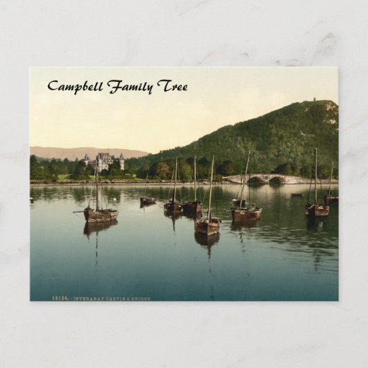 Inverary Castle and Bridge, Schotland Briefkaart (Voorkant)