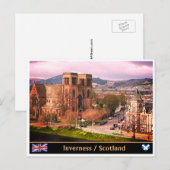Inverness & kathedraal, Scottish Highlands Capital Briefkaart (Voorkant / Achterkant)