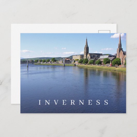 Inverness panoramaalsicht op ansichtkaart briefkaart (Voorkant / Achterkant)