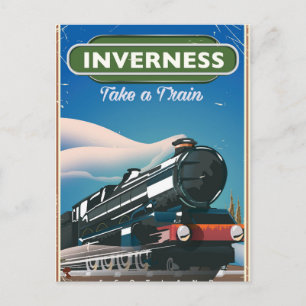 Inverness Schotland locomotief reisposter Briefkaart