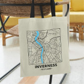 Inverness, Scotland City Map Tote Bag