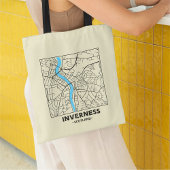 Inverness, Scotland City Map Tote Bag