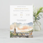 Inverness Watercolor Uitnodiging (Staand voorkant)