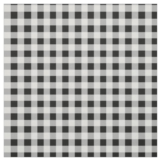 Inverse Black White Gingham Check Stof (Swatch)