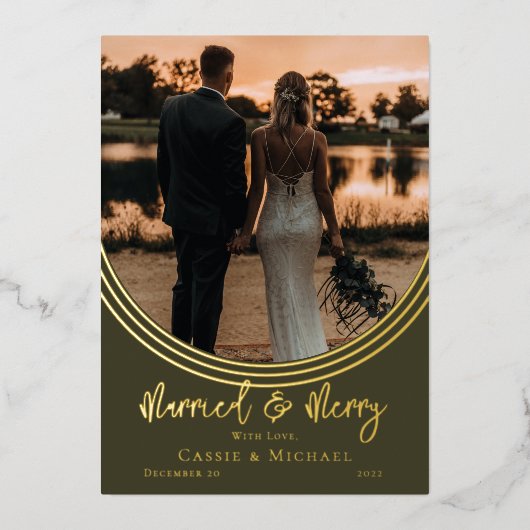 Inverted Arch Photo Weddenschap Folie Feestdagenkaart (Voorkant)