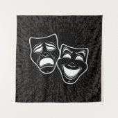 Inverted Black And White Comedy And Tragedy Masks Wandkleed (Voorkant)