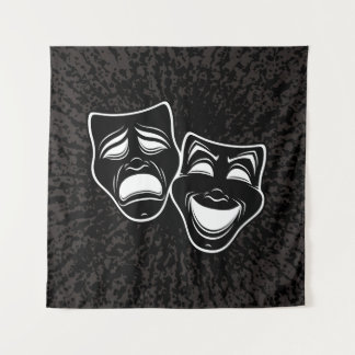 Inverted Black And White Comedy And Tragedy Masks Wandkleed