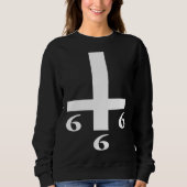 Inverted Cross 666 Upside Down Satan Antichrist At Trui (Voorkant)