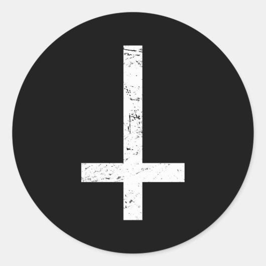 Inverted Cross-Gothic Ronde Sticker (Voorkant)