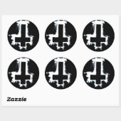 Inverted Cross Stickers, Blad van Zes. Ronde Sticker (Vel)