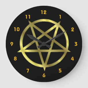 Inverted Gold Pentagram Grote Klok