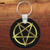 Inverted Gold Pentagram Sleutelhanger (Voorkant)