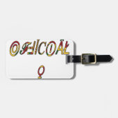 Inverted "OFFICIËLE" Vrouw Symbool Art Print Bagagelabel (Voorkant horizontaal)