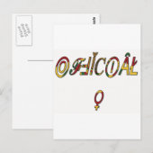 Inverted "OFFICIËLE" Vrouw Symbool Art Print Briefkaart (Voorkant / Achterkant)