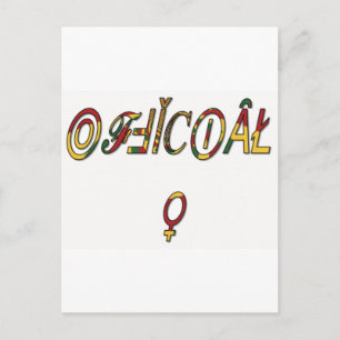 Inverted "OFFICIËLE" Vrouw Symbool Art Print Briefkaart