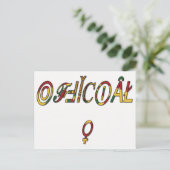 Inverted "OFFICIËLE" Vrouw Symbool Art Print Briefkaart (Staand voorkant)