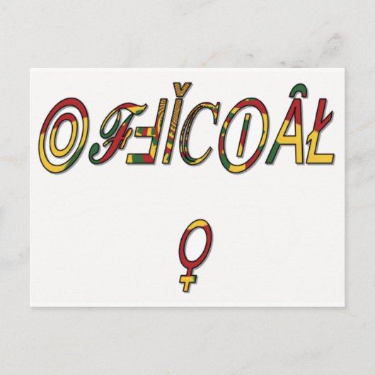 Inverted "OFFICIËLE" Vrouw Symbool Art Print Briefkaart (Voorkant)
