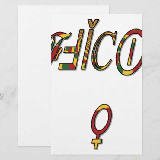 Inverted "OFFICIËLE" Vrouw Symbool Art Print Briefpapier (Voorkant / Achterkant)