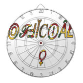 Inverted "OFFICIËLE" Vrouw Symbool Art Print Dartbord (Voorkant)
