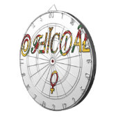 Inverted "OFFICIËLE" Vrouw Symbool Art Print Dartbord (Voorkant Rechts)