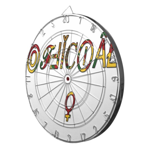 Inverted "OFFICIËLE" Vrouw Symbool Art Print Dartbord (Voorkant Rechts)